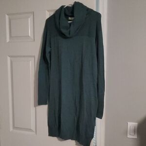 Artisan Ny Teal Cowl Neck Sweater Dress